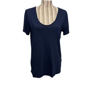 JCrew navy short sleeve medium top blouse supima cotton